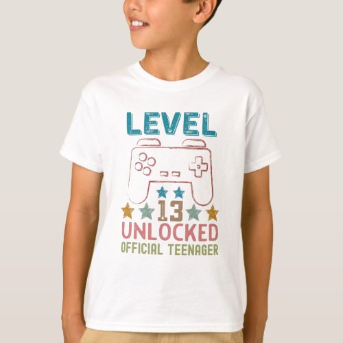 Level 13 unlocked official teenager gamers T_Shirt