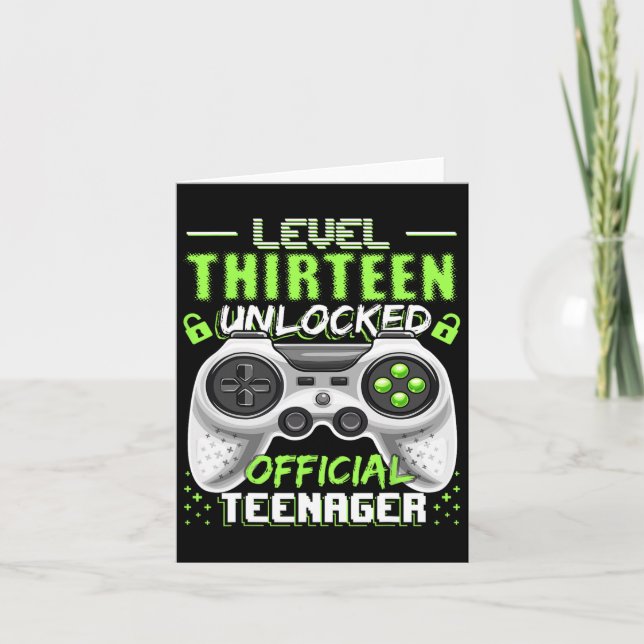 Level 13 Unlocked Official Teenager Video Game 13t Card (Front)