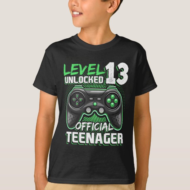 Level 13 Unlocked Official Teenager Video Game 13t T-Shirt (Front)