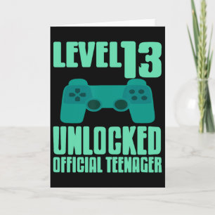 Level 13 Unlocked Teenager Gamer Birthday Fun  Card