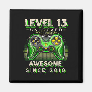 Level 13 Unlocked Video Game 13th Birthday 13 Yr O Magnet