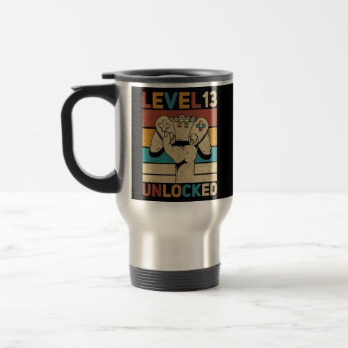 Level 13 Year Old Unlocked 13th Birthday Gamer Travel Mug