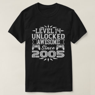 Level 14 Unlocked Awesome Since 2005 14th Birthday T-Shirt
