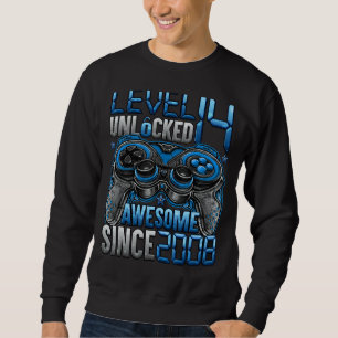 Level 14 Unlocked Awesome Since 2008 14th Birthday Sweatshirt