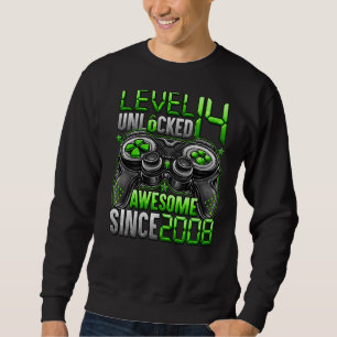 Level 14 Unlocked Awesome Since 2008 14th Birthday Sweatshirt