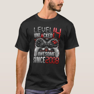 Level 14 Unlocked Awesome Since 2008 14th Birthday T-Shirt