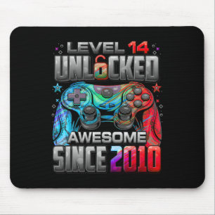 Level 14 Unlocked Awesome Since 2010 14th Birthday Mouse Pad