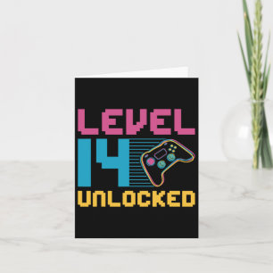Level 14 Unlocked Gaming Birthday Card