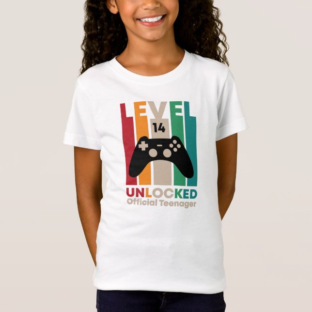Level 14 Unlocked Official Teenager,14th Birthday  T-Shirt (Front)