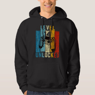 Level 14 Unlocked Video Gamer 14 Year Old 14th Bir Hoodie