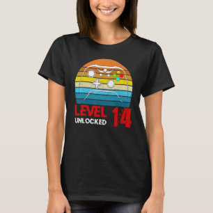 Level 14 Unlocked  Video Gamer 14th Birthday Men W T-Shirt