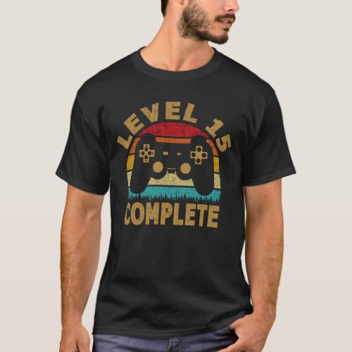 Level 15 Complete 15th Anniversary Video Gamer T_Shirt