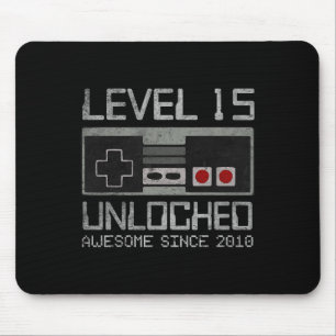 Level 15 Unlocked 15th Birthday 15 Year Old Video Mouse Pad