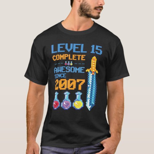Level 15 Unlocked Video Game 15th Birthday Party R T_Shirt