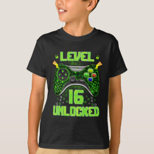 Level 16 Unlocked 16th Birthday Gifts 16 Year Old T-Shirt
