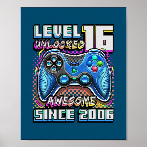 Level 16 Unlocked Awesome 2006 Video Game 16th Poster