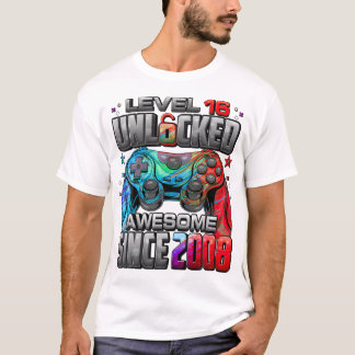 Level 16 Unlocked Awesome Since 2008 16Th Birthda T-Shirt