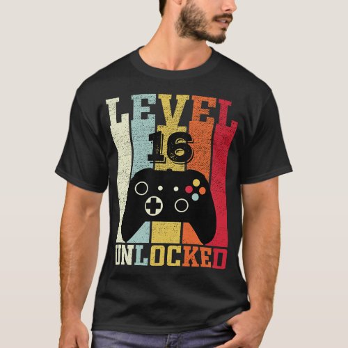 Level 16 Unlocked Funny Video 16th Birthday Gift T_Shirt