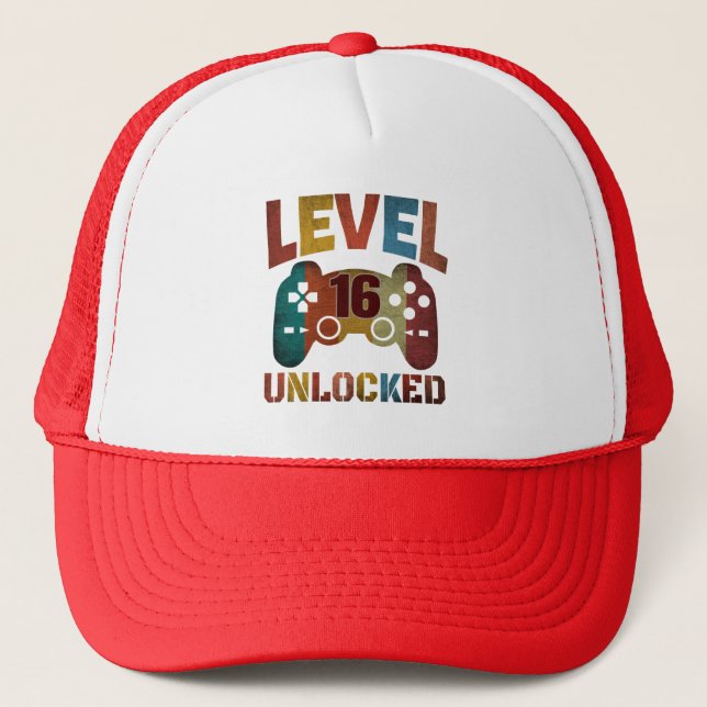 LEVEL 16 UNLOCKED  TRUCKER HAT (Front)