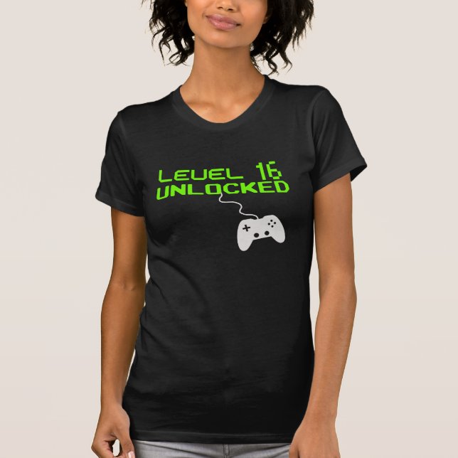 LEVEL 16 UNLOCKED Video Game 16th BIRTHDAY T-Shirt (Front)