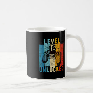 Level 16 Unlocked Video Gamer 16 Year Old 16th Bir Coffee Mug