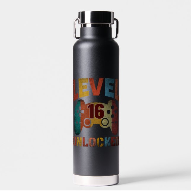 LEVEL 16 UNLOCKED   WATER BOTTLE (Front)