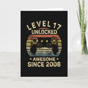 Level 17 Unlocked 17th Birthday 17 Year Old Gifts Card