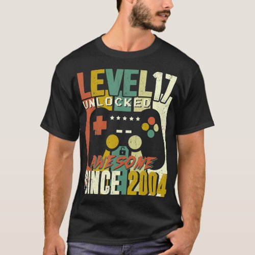 Level 17 Unlocked Awesome Video Game 17th Birthday T_Shirt