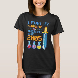 Level 17 Unlocked Video Game 17th Birthday Party R T-Shirt