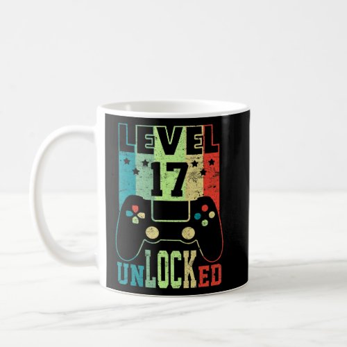 Level 17 Unlocked  Video Gamer 17 Year Old Birthda Coffee Mug