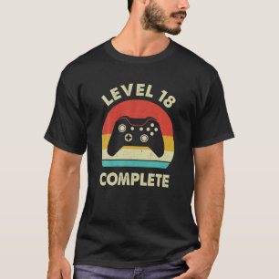 Level 18 Complete Video Gamer - 18Th Wedding Anive T-Shirt