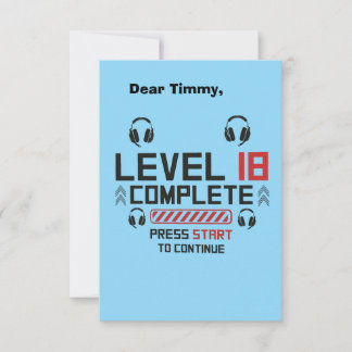 Level 18 thank you card