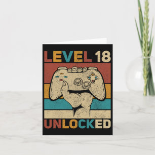 Level 18 Unlocked 18 Year Old Boy Bday Outfit 18th Card