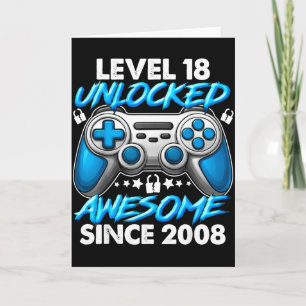 Level 18 Unlocked 18 Year Old Boys 18th Birthday B Card