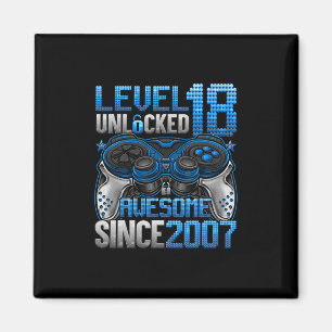 Level 18 Unlocked 18 Year Old Gifts Boys 18th Birt Magnet