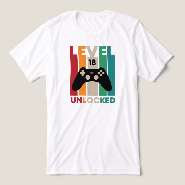 Level 18 Unlocked,18th Birthday Gift Level 18th  Tri-Blend Shirt (Design Front)