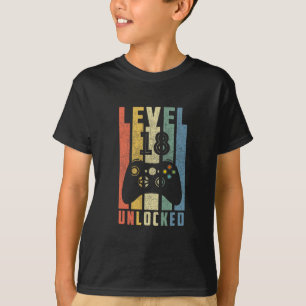 Level 18 Unlocked 18th Video Gamer Birthday Boy Gi T-Shirt