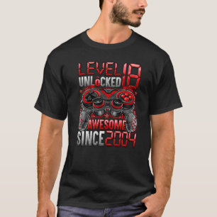 Level 18 Unlocked Awesome Since 2004 18th Birthday T-Shirt