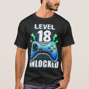 Level 18 Unlocked Retro Video Game 18th Birthday G T-Shirt