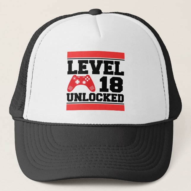Level 18 Unlocked Trucker Hat (Front)
