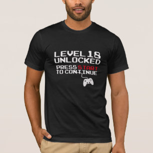 LEVEL 18 Unlocked Video Game 18th Birthday T-shirt