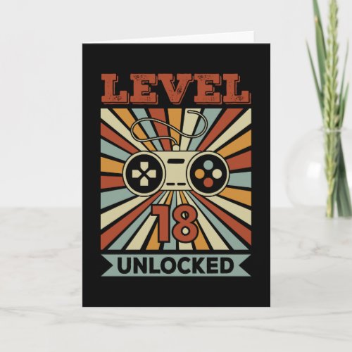 Level 18 Unlocked Video Gamer Birthday Card