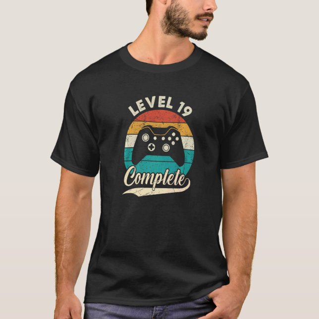 Level 19 Complete  19th Wedding Aniversary For Him T-Shirt (Front)