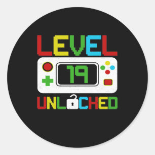 Level 19 Unlocked Video Game 10th Birthday Gift Classic Round Sticker