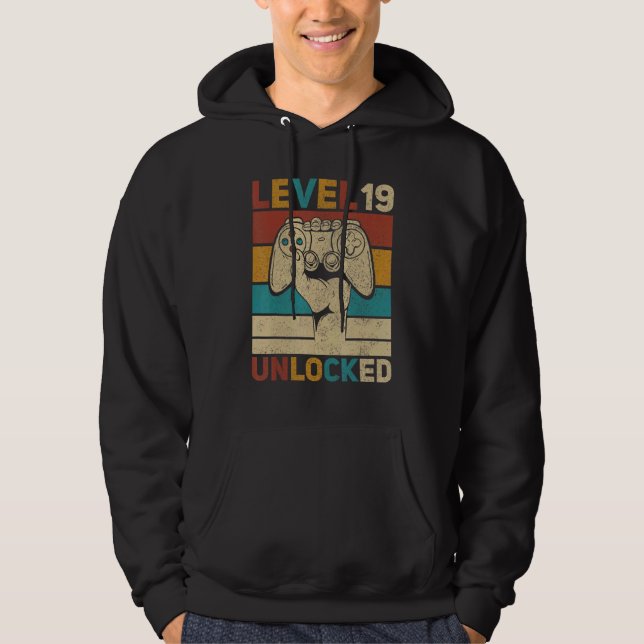 Level 19 Year Old Unlocked 19th Birthday Gamer Tee (Front)