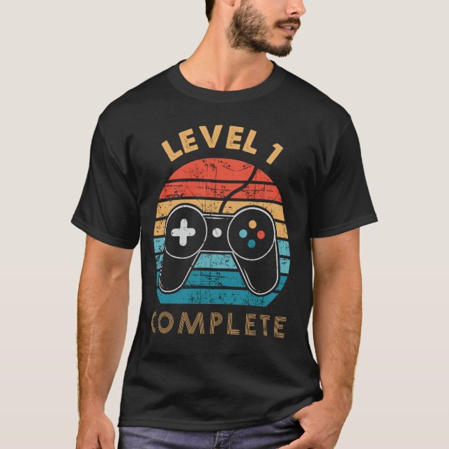 Level 1 Complete Gamer Birthday Gift T-Shirt (Front)