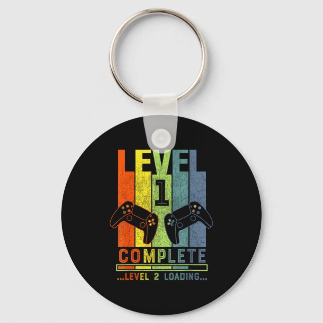 Level 1 Complete Gamer Gift 1 Years Wedding Annive Keychain (Front)