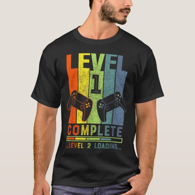 Level 1 Complete Gamer Gift 1 Years Wedding Annive T-Shirt (Front)