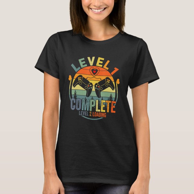 Level 1 Complete Level 2 Loading Gamer Wedding Ann T-Shirt (Front)