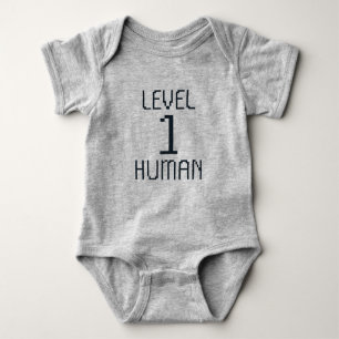Level 1 Human - Nerd Babies - Newborn Baby Baby Bodysuit